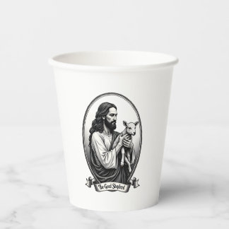 Good Shepherd Jesus Vintage Engraving Faith Shirt  Paper Cups