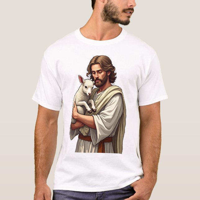 Good Shepherd Jesus Vintage Engraving Tee (Front)