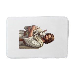 Good Shepherd Jesus Vintage Engraving Tee Bath Mat