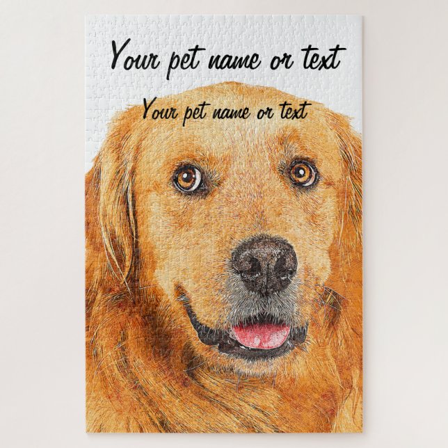 Good Smile Golden Retriever Dog Jigsaw Puzzle (Vertical)