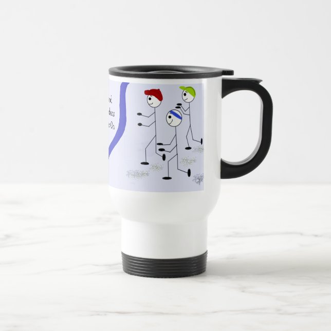 Good Teachers Stick Figures Pressing On Travel Mug (Right)
