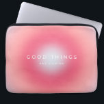 Good Things Are Coming, Gradient Laptop Sleeve<br><div class="desc">Good Things Are Coming - inspirational motivational quote – gradient / aura – pink and blue.</div>