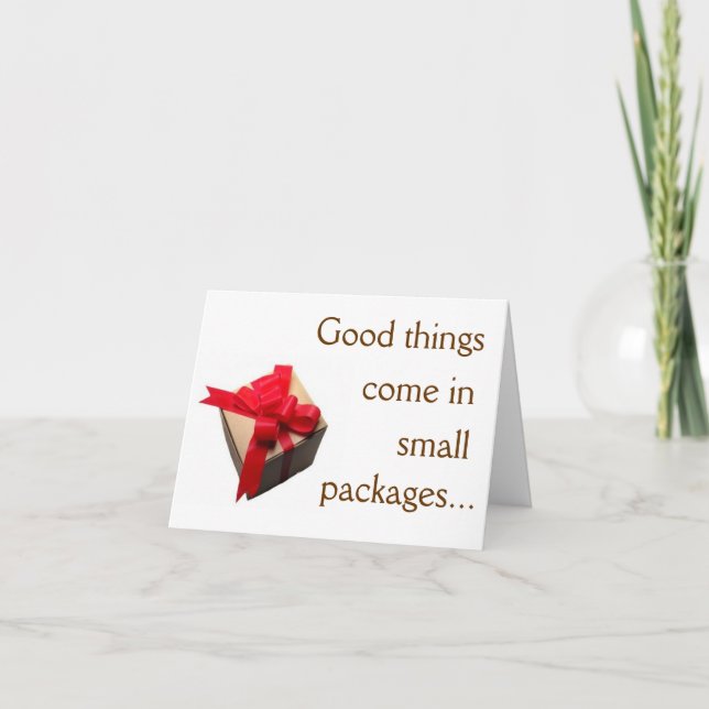 Good Things Come in Small Packages Announcement (Front)