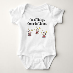 Good Things Come In Threes, Triplet Babies Gift, Baby Bodysuit