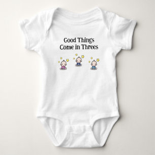 Good Things Come In Threes, Triplet Babies Gift, Baby Bodysuit