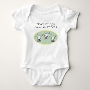 Good Things Come In Threes, Triplet Babies Gift, Baby Bodysuit