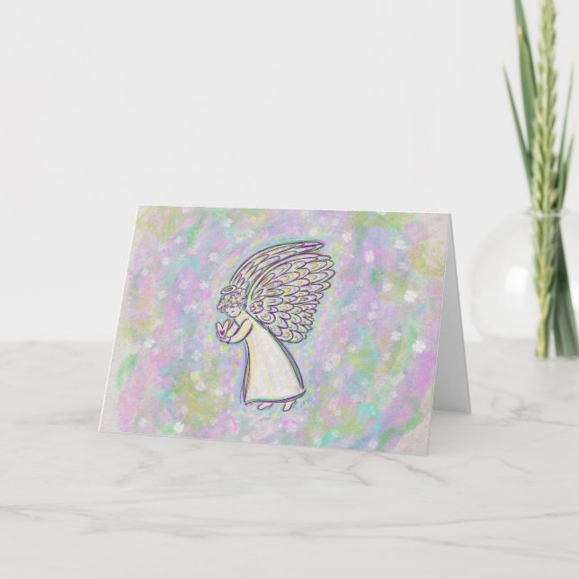 Good Things Guardian Angel Custom Greeting Cards (Front)