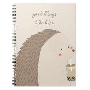 Good Things Take Time–Cute Hedgehog Inspirational Notebook
