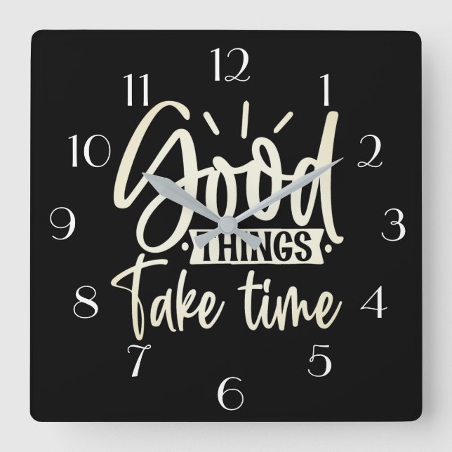 Good Things Take Time Wall Clock (Front)