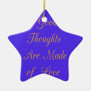 "Good Thoughts are Made of Love" Inspired Golden T Ceramic Tree Decoration