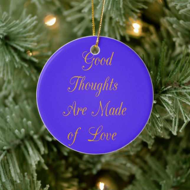 "Good Thoughts are Made of Love" Inspired Golden T Ceramic Tree Decoration (Tree)