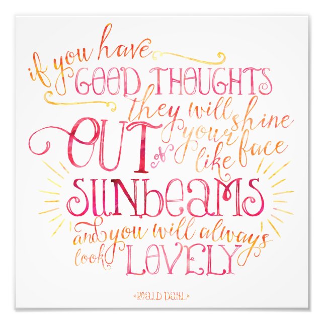 Good Thoughts Sunbeams Photo Print (Front)