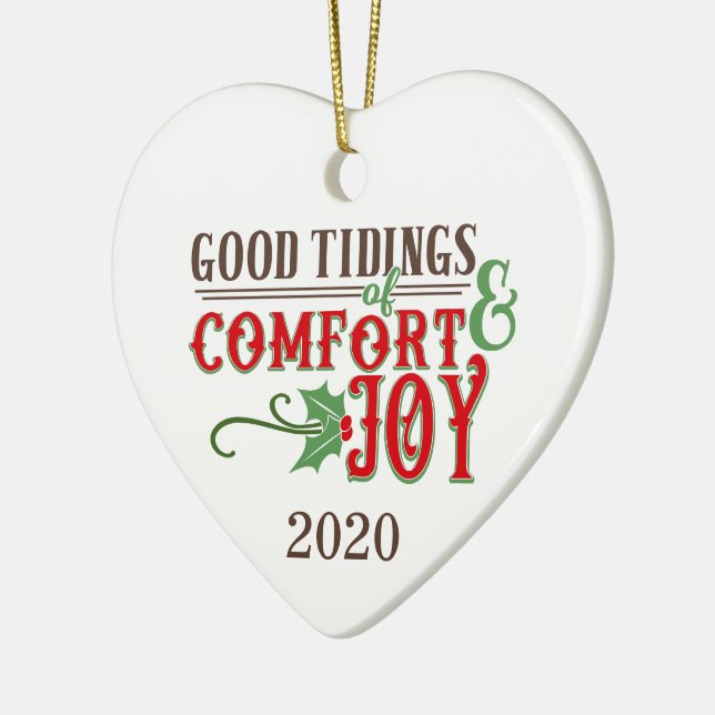 Good Tidings of Comfort & Joy 2020 Ceramic Tree Decoration (Left)