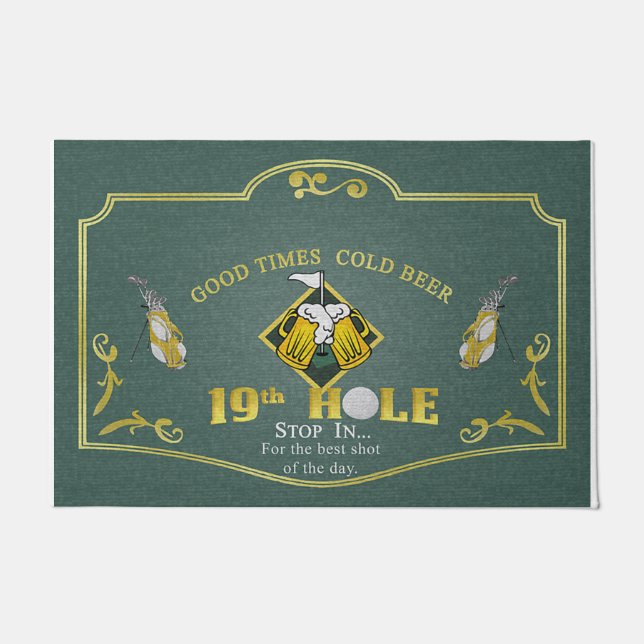Good Time Cold Beer Mat, Golf Doormat (Front)