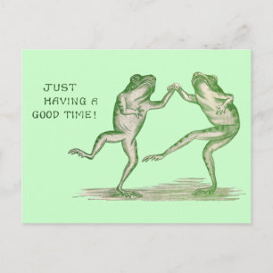 Good Time Frogs Dance Vintage Postcard