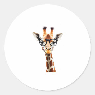 Good Time Hipster Giraffe T-Shirt Men's Women's Ch Classic Round Sticker