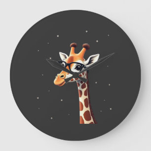 Good Time Hipster Giraffe T-Shirt Men's Women's Ch Large Clock
