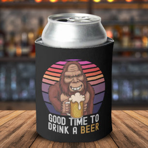 Good Time to Drink a Sasquatch Beer Can Cooler