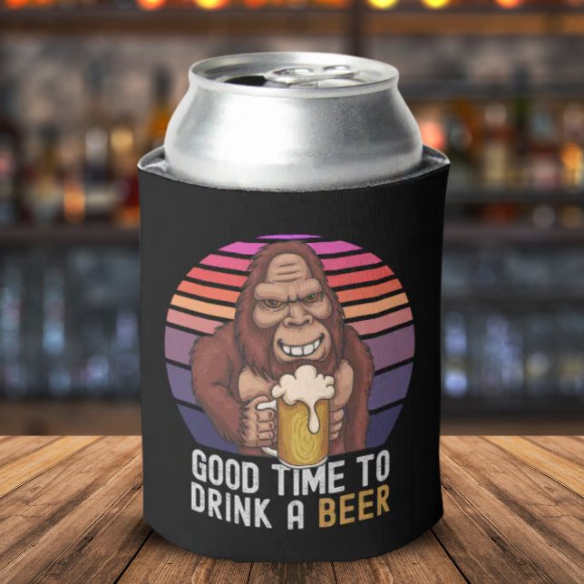 Good Time to Drink a Sasquatch Beer Can Cooler (Creator Uploaded)
