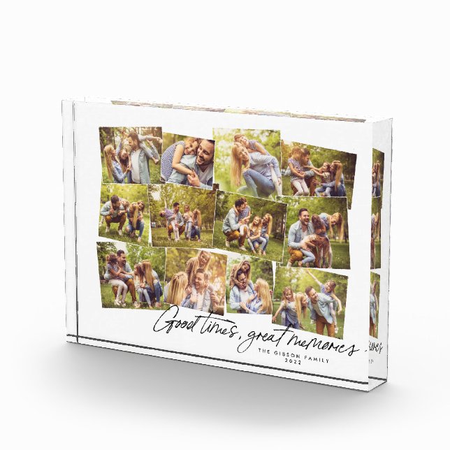 Good times great memories 12 photo family collage block (Right)