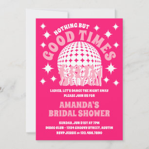 Good Times Groovy Pink Bridal Shower Invitation