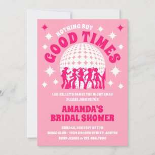Good Times Groovy Pink Bridal Shower Invitation
