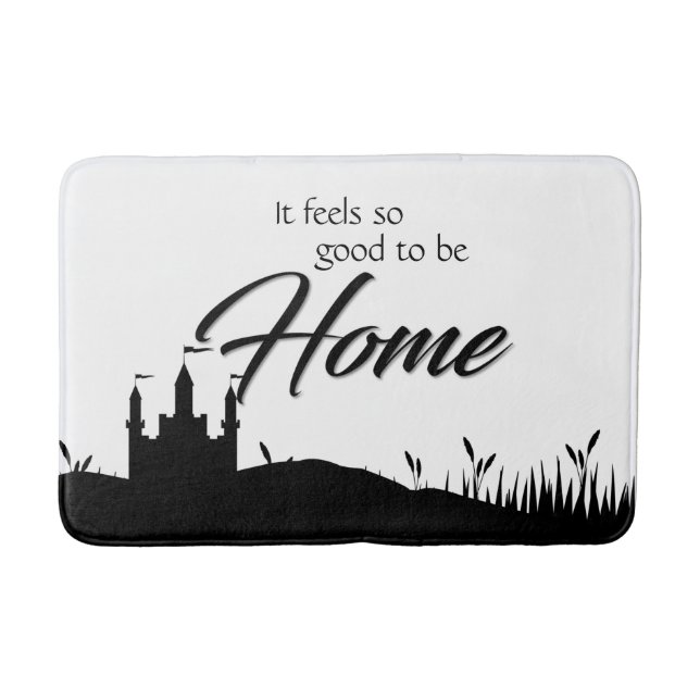 Good to be home black white calligraphy modern Bath Mat (Front)