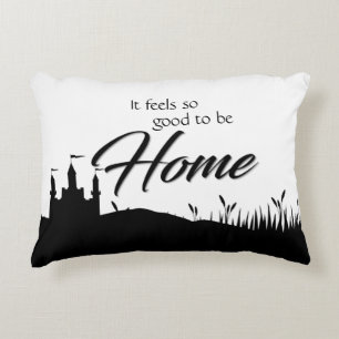Good to be home black white calligraphy modern Decorative Cushion