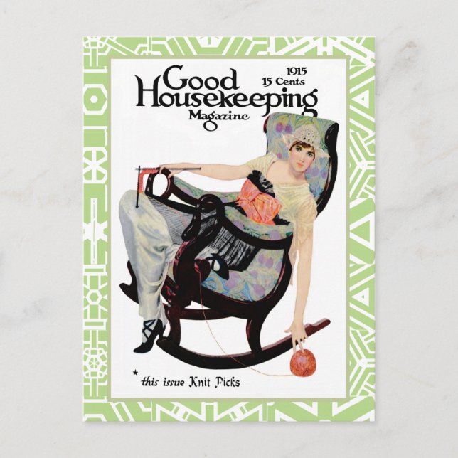 "GOOD TO BE KNIT PICKY" FASHION GIRL POSTCARD (Front)