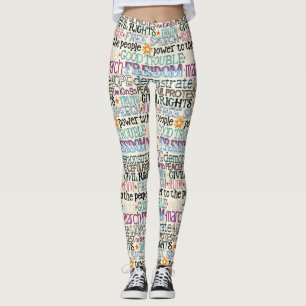 good trouble typography leggings