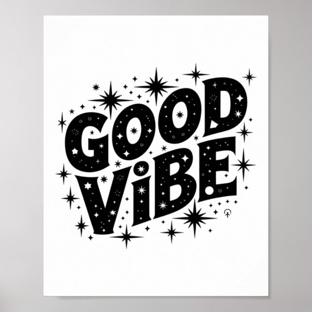 Good Vibe Stars Sticker  Poster (Front)