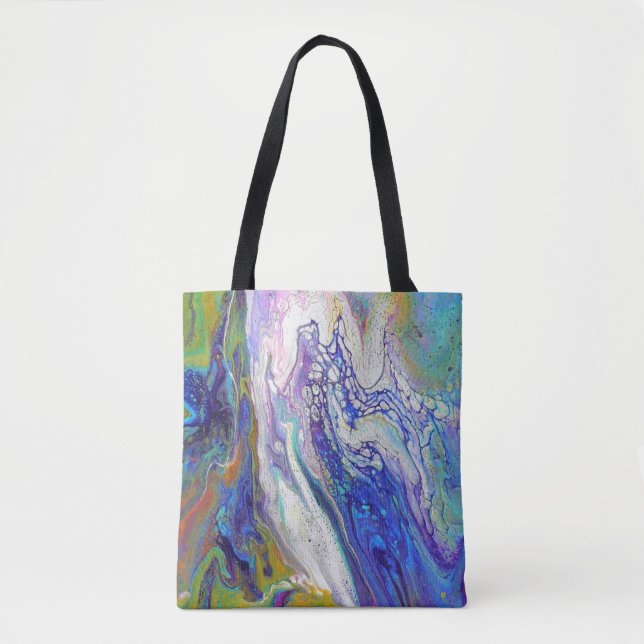 Good Vibes Acrylic Pour All Over Tote Bag (Front)