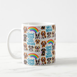 Good Vibes and Wet Noses Playful doodles Coffee Mug