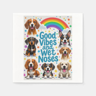 Good Vibes and Wet Noses Playful doodles Napkin