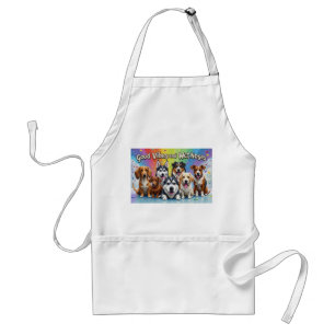 Good Vibes and Wet Noses Playful doodles  Standard Apron