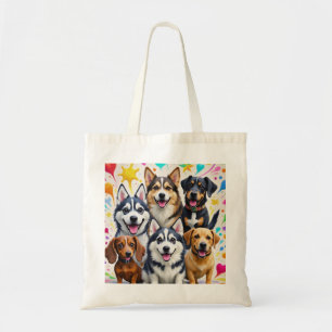 Good Vibes and Wet Noses Playful doodles Tote Bag