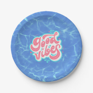 Good Vibes Beach/pool  Paper Plate