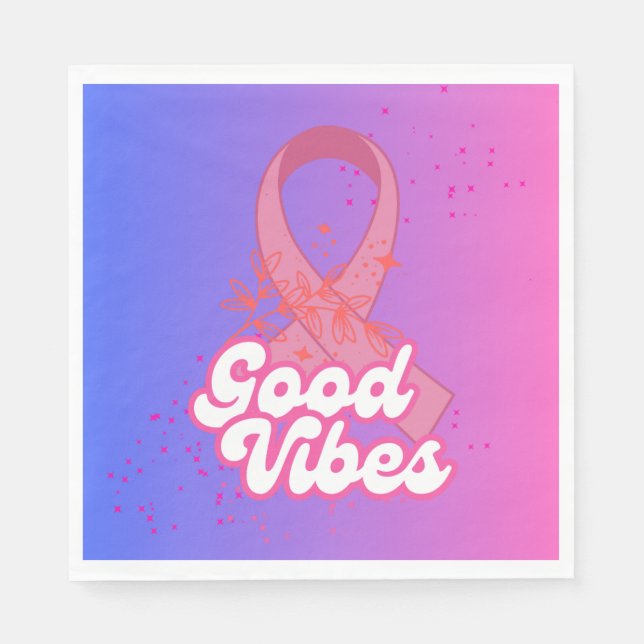 Good Vibes Breast Cancer  Napkin (Front)