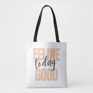 Good Vibes Cat Lovers Humour Typography Tote Bag