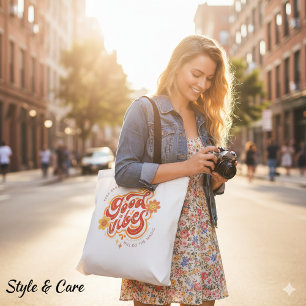 Good Vibes Chic Everyday Stylish Tote Bag