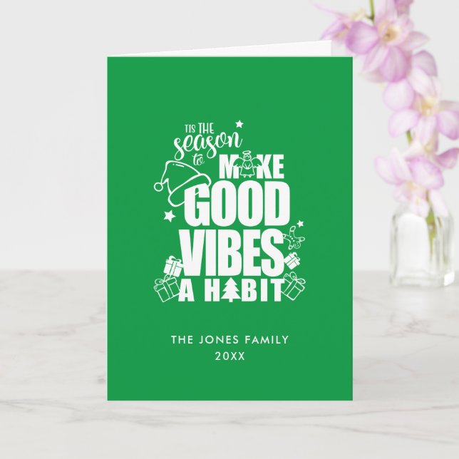 Good Vibes Christmas | Simply Minimal Holiday Card (Orchid)
