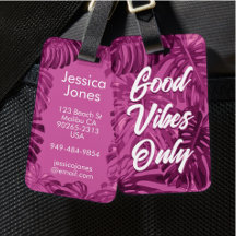 Good Vibes Girly Tropical Purple Leaves