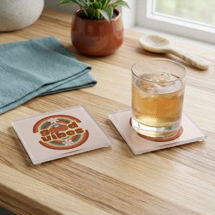 Good Vibes Glass Coaster