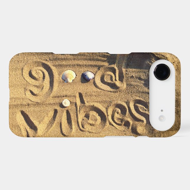 Good Vibes Hand Drawn Quote In Beach Sand Photo (Back (Horizontal))