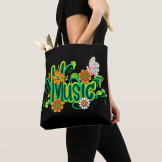Good Vibes Illustration Typography Tote Bag
