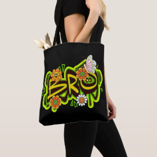 Good Vibes Illustration Typography Tote Bag