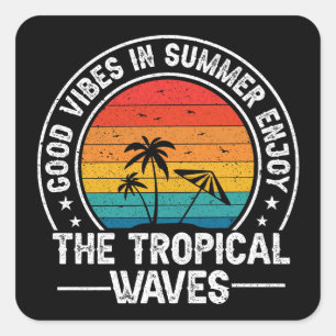 Good Vibes in Summer-4343 Square Sticker