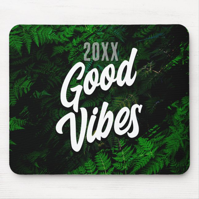 Good Vibes Jungle Green Desk Style Mouse Pad (Front)