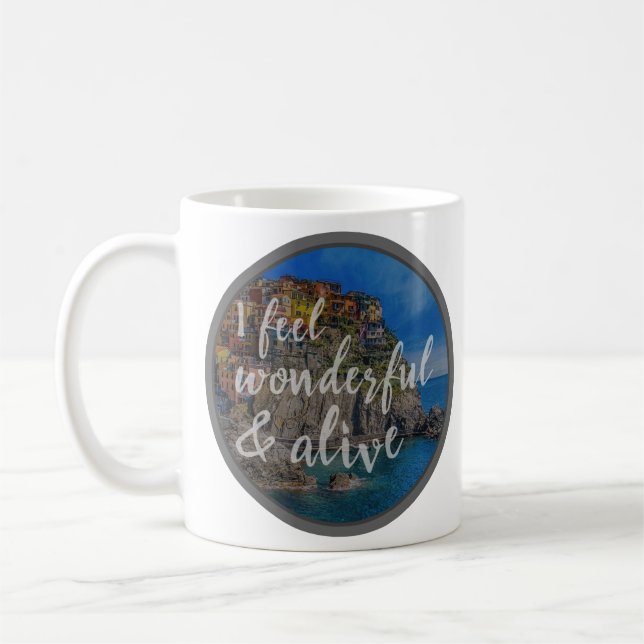 good vibes motivational quotes for success coffee mug (Left)