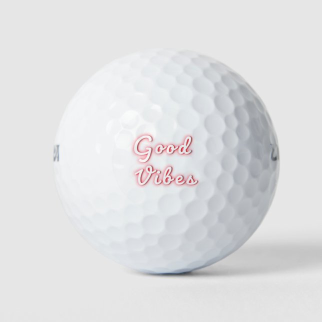 Good vibes neon light typography Quote Golf Balls (Front)